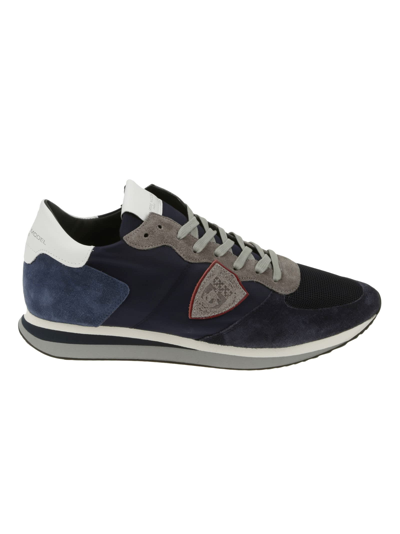 Philippe Model Trpx Sneakers In Blue Suede And Fabric In Mondial Bleu ...