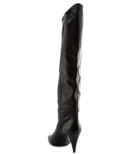 Shop Strategia Black Leather High Boots In Nero