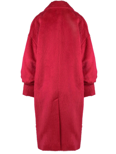 Shop Hevo Cardinal Red Alpaca Wool-blend Coat In Rosso