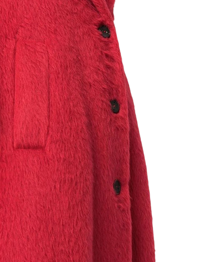 Shop Hevo Cardinal Red Alpaca Wool-blend Coat In Rosso