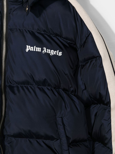 Shop Palm Angels Blue Polyamide Jacket