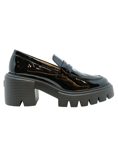 Shop Stuart Weitzman Patent Leather Soho Loafer In Black