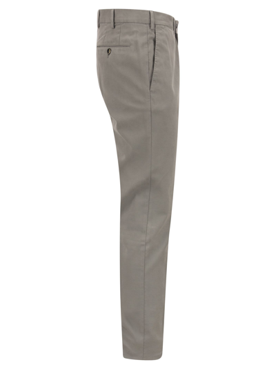 Shop Pt01 Super Slim Cotton Trousers In Grey