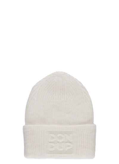 Shop Dondup Embroidered Beanie In White