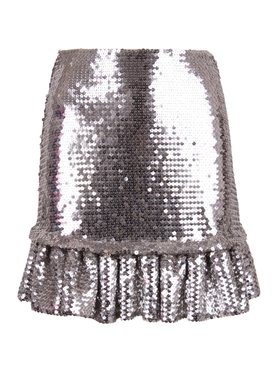 Shop Rabanne Paco  Full Sequined Mini Skirt In Silver