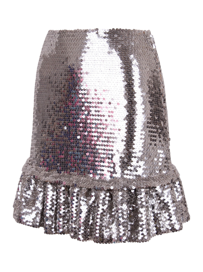 Shop Rabanne Paco  Full Sequined Mini Skirt In Silver