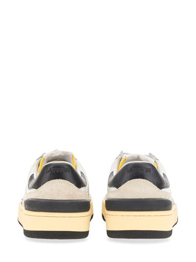 Shop Lanvin Mesh, Suede And Nappa Leather Sneaker In Bianco