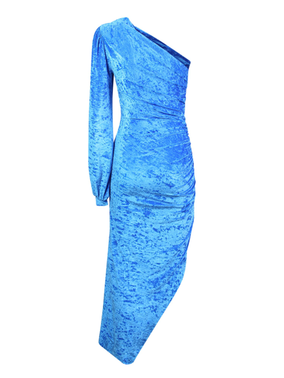 Amen Blue Velvet One-shoulder Dress