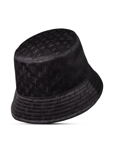 Shop Jimmy Choo Monogram-pattern Bucket Hat In Schwarz