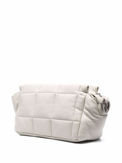 Shop Patrizia Pepe Touch Maxi Chain Shoulder Bag In Grey