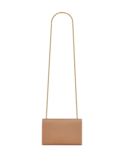 Saint Laurent Vintage Brown Gold Shoulder Handbag For Women In Brown