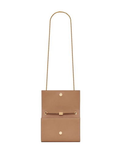 Saint Laurent Vintage Brown Gold Shoulder Handbag For Women In Brown