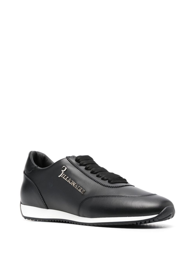 Billionaire Calf-leather Low-top Sneakers In Schwarz