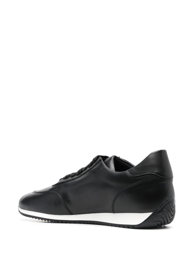 Billionaire Calf-leather Low-top Sneakers In Schwarz