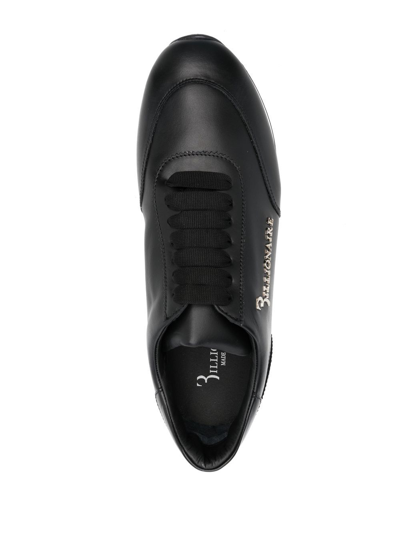 Billionaire Calf-leather Low-top Sneakers In Schwarz