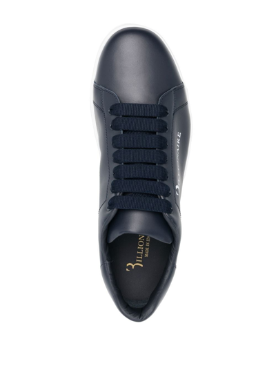 Shop Billionaire Calf-leather Low-top Sneakers In Blau