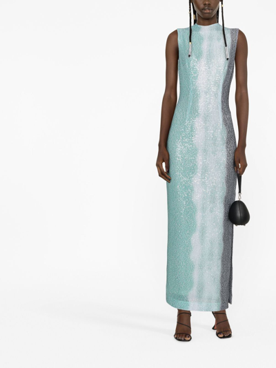 16arlington Mira Sleeveless Sequinned-mesh Dress In Green