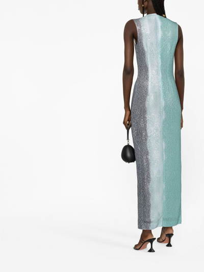 16arlington Mira Sleeveless Sequinned-mesh Dress In Green