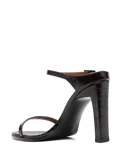 Shop Missoni Crocodile-embossed Pattern Sandals In Braun