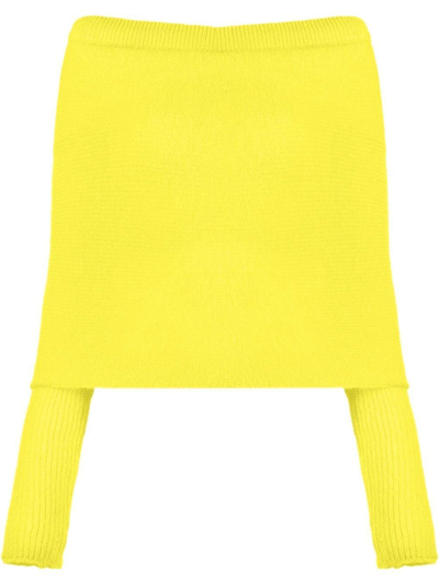 Philosophy Di Lorenzo Serafini Off-shoulder Layered Jumper In Gelb