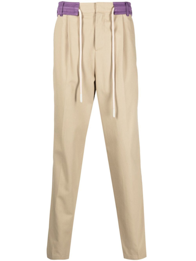 Shop Palm Angels Side-stripe Trousers In Nude