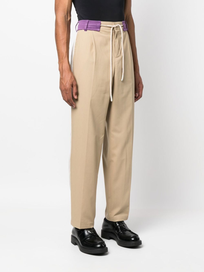 Shop Palm Angels Side-stripe Trousers In Nude