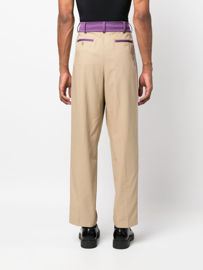 Palm Angels Side-stripe Trousers In Nude