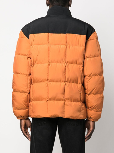 Shop Marcelo Burlon County Of Milan Padded Zip-up Jacket In Orange
