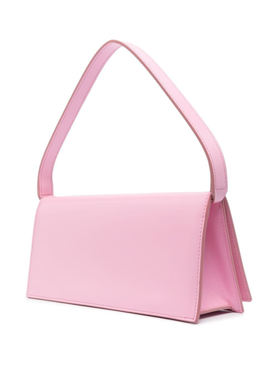 Mach&mach Crystal Bow Patent Leather Baguette Bag In Rosa