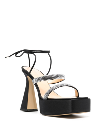 Shop Mach & Mach Calf-leather Open-toe Platform-heels In Schwarz