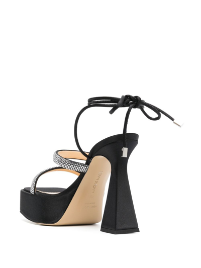 Shop Mach & Mach Calf-leather Open-toe Platform-heels In Schwarz