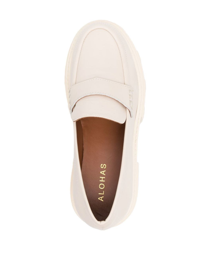 Shop Alohas Trailblazer 55mm Leather Loafers In Nude