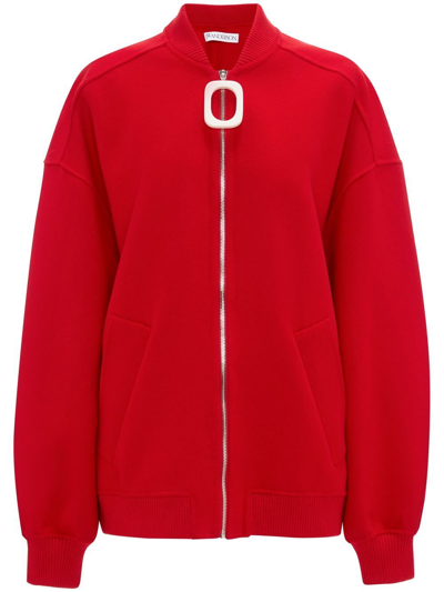 Shop Jw Anderson Zip-front Wool Jacket In Red