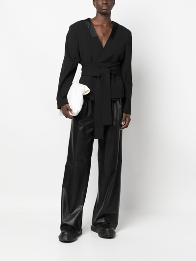 Ambush Tailored Tie-waist Blazer In Schwarz