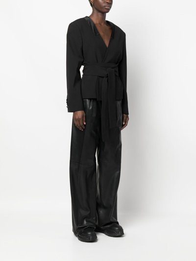 Ambush Tailored Tie-waist Blazer In Schwarz