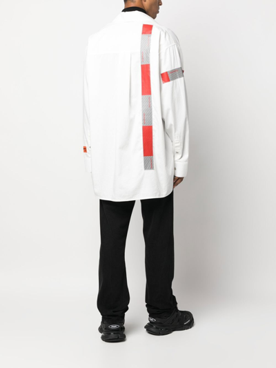 Shop Heron Preston Stripe-detail Popeline Shirt In Weiss