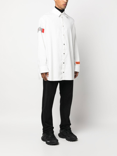 Heron Preston Stripe-detail Popeline Shirt In Weiss