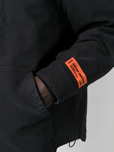 Shop Heron Preston Logo-embroidered Denim Jacket In Schwarz