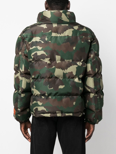 Shop Heron Preston Camouflage-print Padded Jacket In Grün