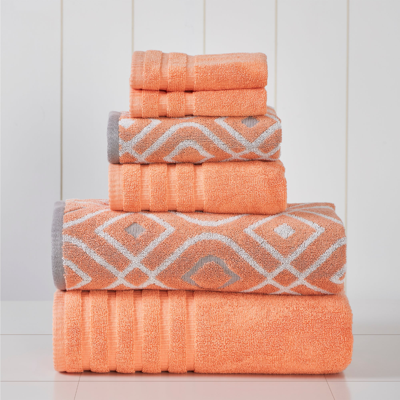 Shop Modern Threads 6-piece Yarn Dyed Towel Set Oxford In Pink