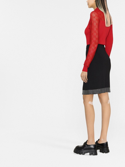 Shop Karl Lagerfeld Karl Logo-embroidered Turtleneck Sweater In Red