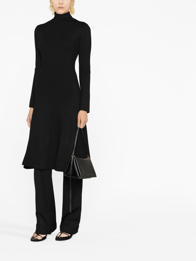 Shop Joseph Long-sleeve Midi Dress In Schwarz