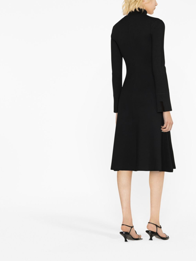 Shop Joseph Long-sleeve Midi Dress In Schwarz