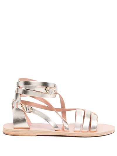 Shop Ancient Greek Sandals Leather Gladiator Sandals In Gold