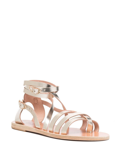 Ancient Greek Sandals Leather Gladiator Sandals In Gold
