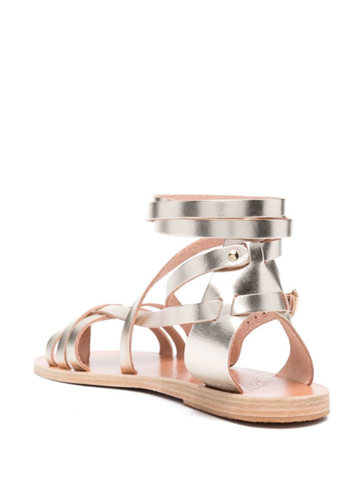 Ancient Greek Sandals Leather Gladiator Sandals In Gold