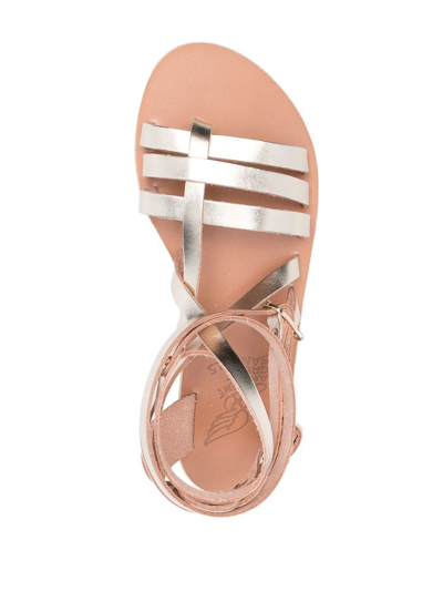 Ancient Greek Sandals Leather Gladiator Sandals In Gold