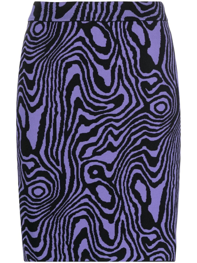 Shop Moschino Graphic-pattern Knitted Mini Skirt In Violett