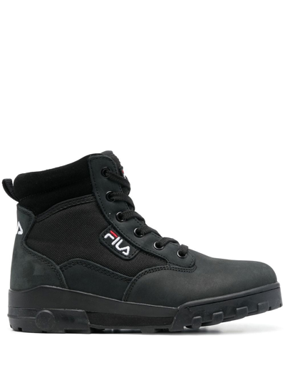 Shop Fila Grunge Lace-up Ankle Boots In Schwarz