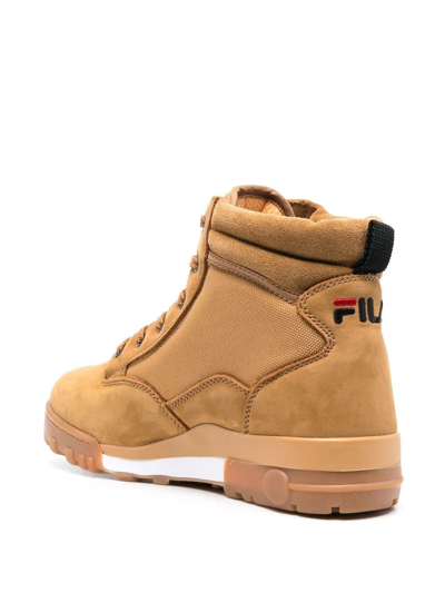 Fila Grunge Leather Ankle Boots In Braun | ModeSens